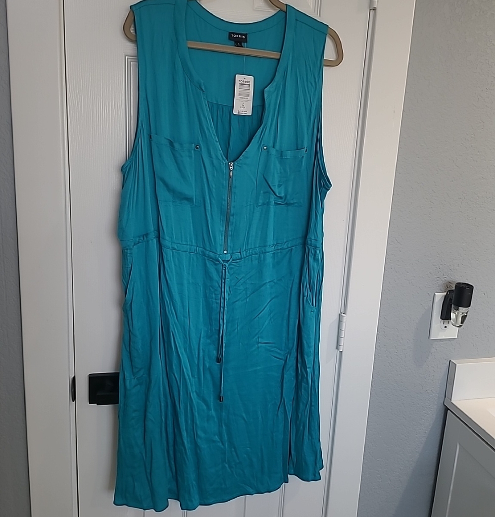 torrid Teal Sleeveless Midi Dress